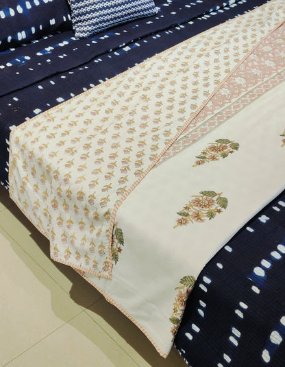 Peach Blossom Handblock Cotton Dohar