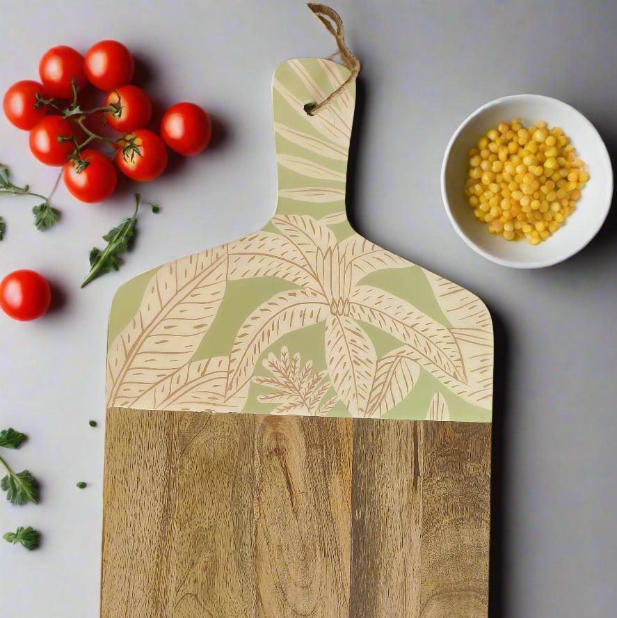Botanical Breeze Wooden Serving Board