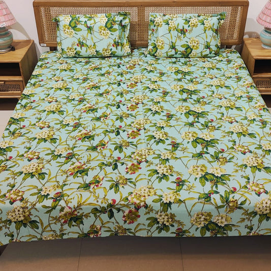 Tropical Bloom Cotton Bedsheet Set