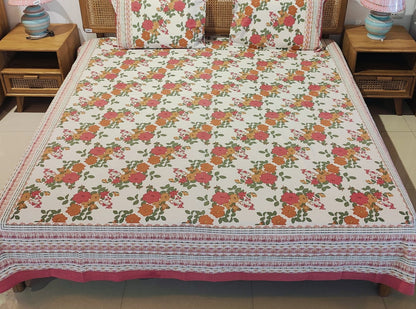 Floral Print Cotton Bedsheet Set
