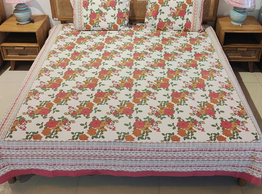 Floral Print Cotton Bedsheet Set