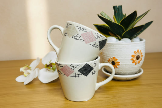 Tea Cup Border Abstract S/6