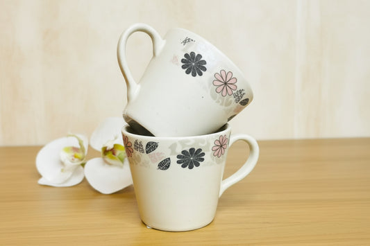 Tea Cup Border Floral S/6