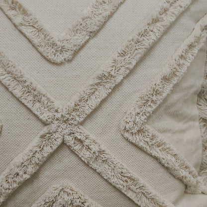IVORY WHITE TUFTED CUSHION COVER