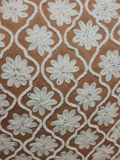 FLORAL TUFTED MUSTARD CUSHION COVER