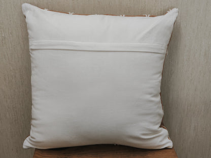 FLORAL TUFTED MUSTARD CUSHION COVER