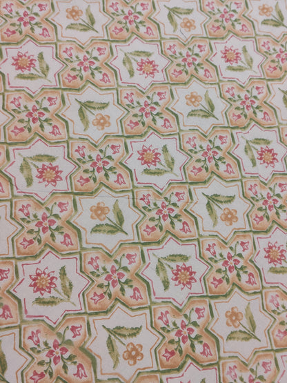 BEDSHEET SPRING PEACH (SUPER KING)