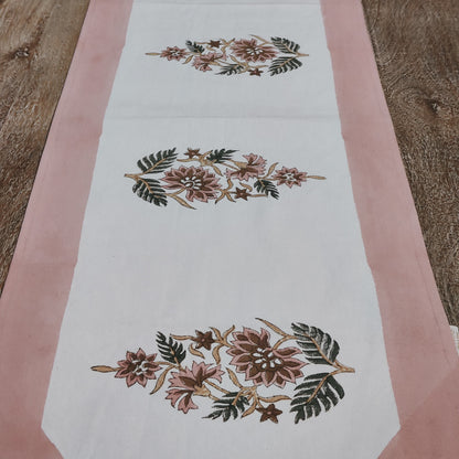 TABLE RUNNER BLOCKPRINTED GULMOHAR