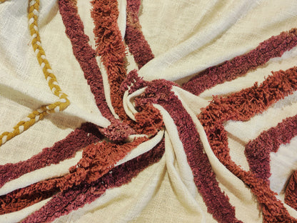 Cream & Rust Textured Diamond Throw