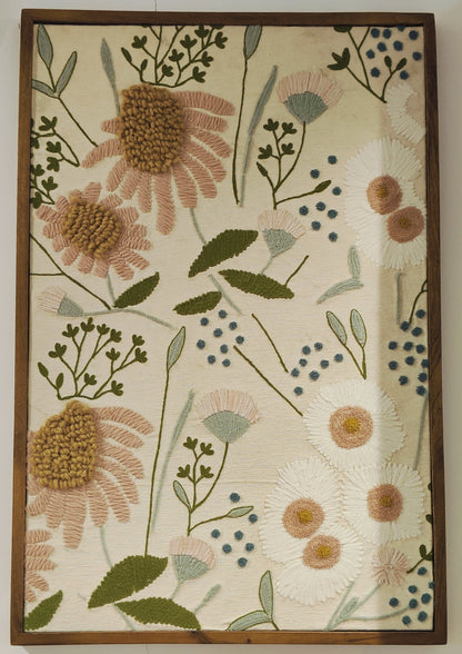 Wild Garden Embroidered Wall Art
