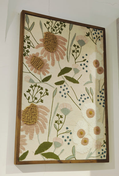 Wild Garden Embroidered Wall Art