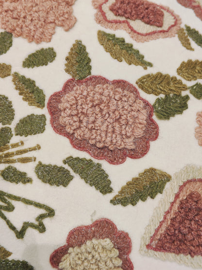 Handwoven Embroidered Ottoman – Rustic Garden