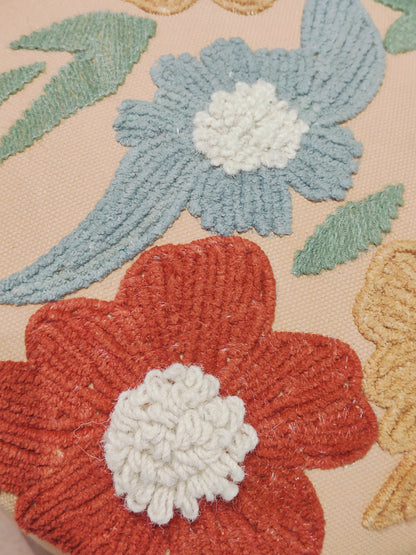 Handwoven Embroidered Ottoman – Bloom Burst