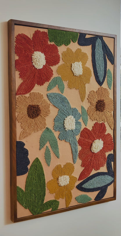 Handwoven Floral Wall Frame – Bloom Burst