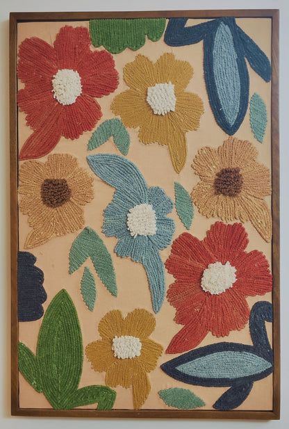 Handwoven Floral Wall Frame – Bloom Burst