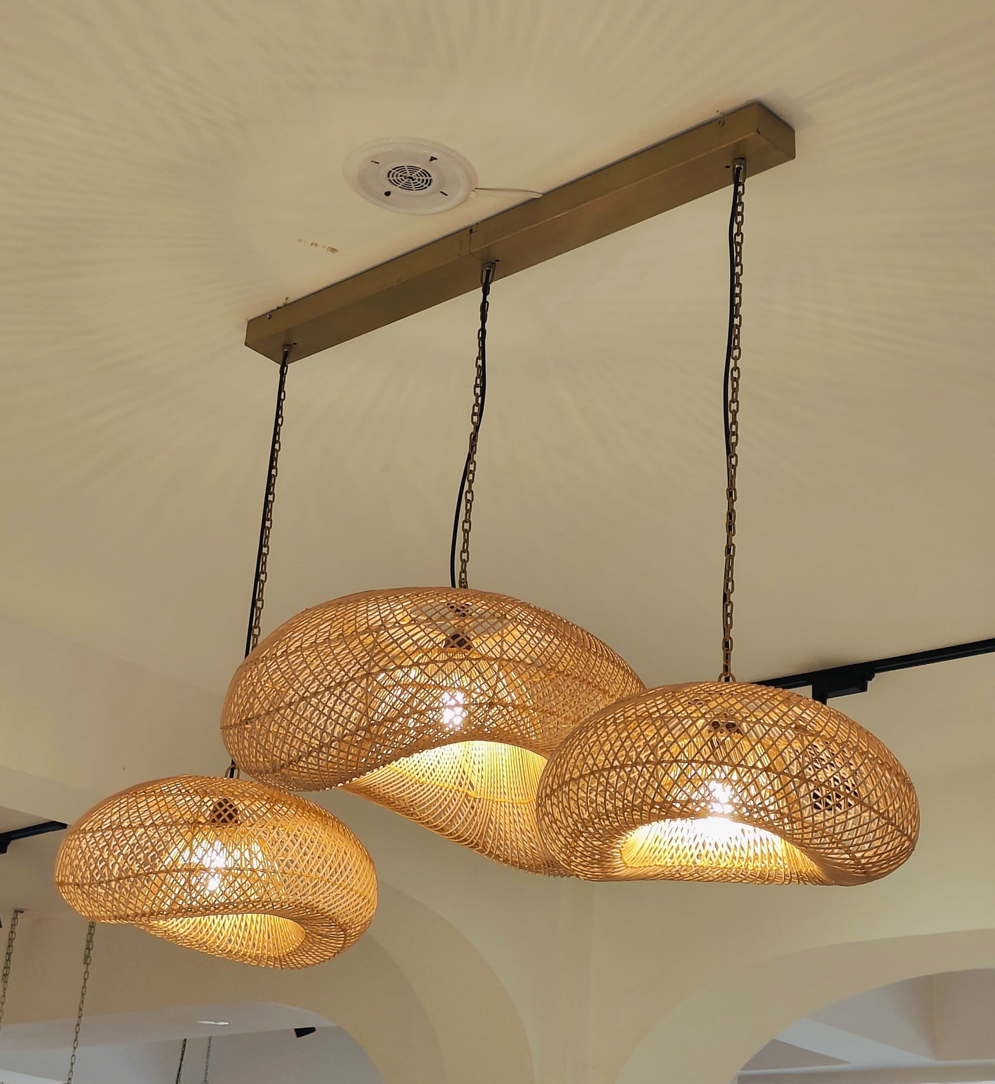 Woven Rattan Pendant Light Trio