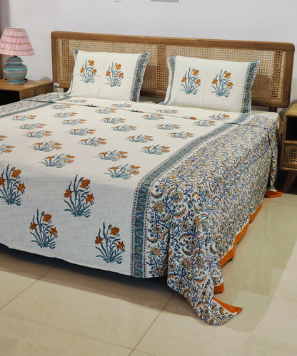 Neelkamal Handblock Cotton Bedcover Set (3-Piece)