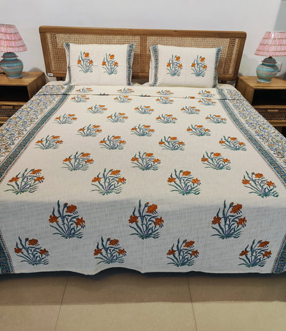 Neelkamal Handblock Cotton Bedcover Set (3-Piece)