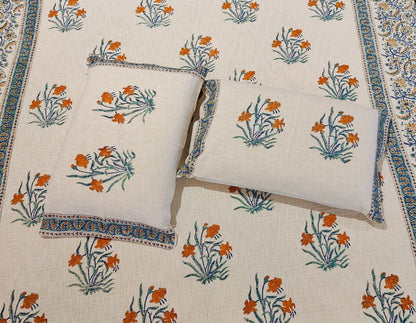 Neelkamal Handblock Cotton Bedcover Set (3-Piece)