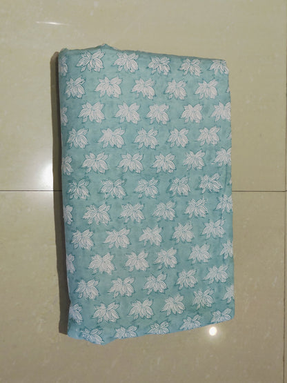 Aqua Lotus Handblock Cotton Dohar