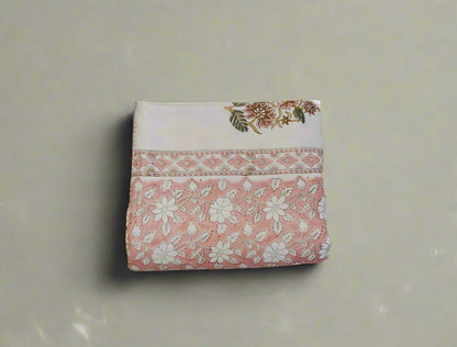 Peach Blossom Handblock Cotton Dohar