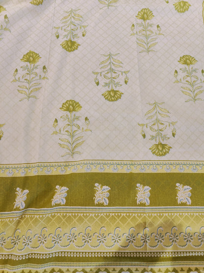 Olive Bloom Cotton Bedsheet Set