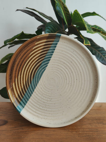 Earth & Ocean Spiral Ceramic Plate