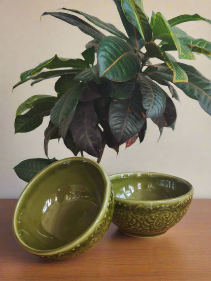 Set of 2 Verdant Bloom Bowl