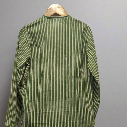 KIDS LOUNGE WEAR SET GREEN STRIPES