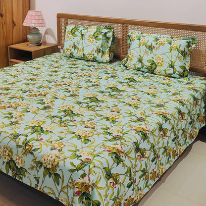 Tropical Bloom Cotton Bedsheet Set
