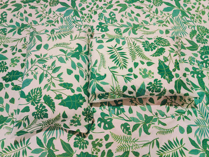 Tropical Leaf Cotton Bedsheet Set