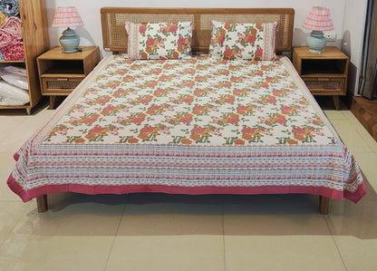 Floral Print Cotton Bedsheet Set