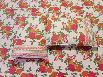 Floral Print Cotton Bedsheet Set