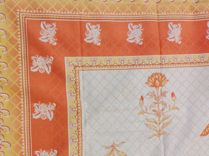 Soft Peach Floral Cotton Bedsheet Set