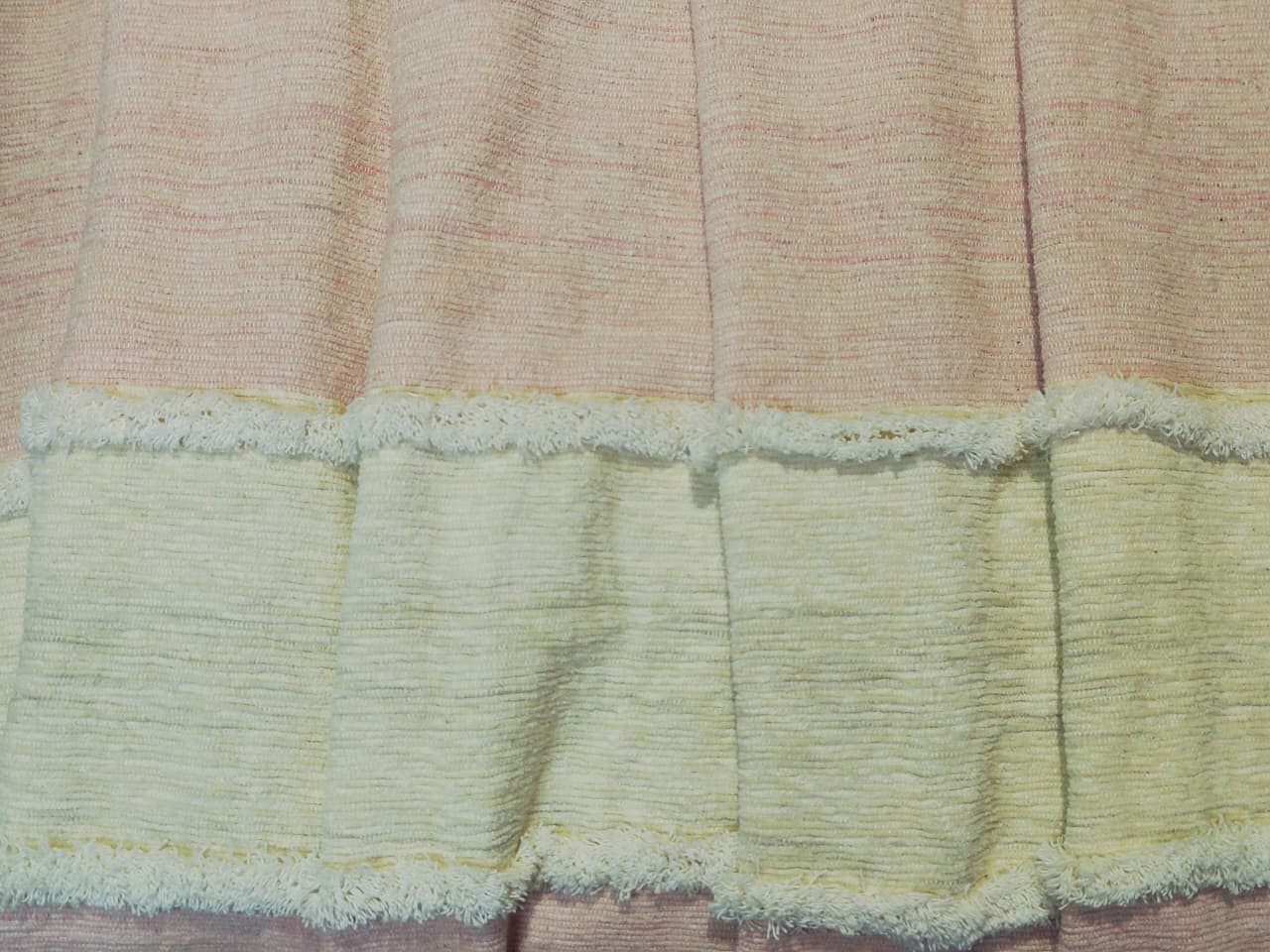 Blush Pink &amp; Ivory Textured Throw with Tassels