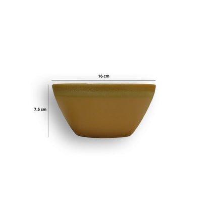 Abstract Ceramic Serving Bowl- Yellow Orange