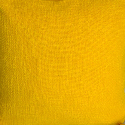 Slub Cotton Solid Mustard Cushion Cover