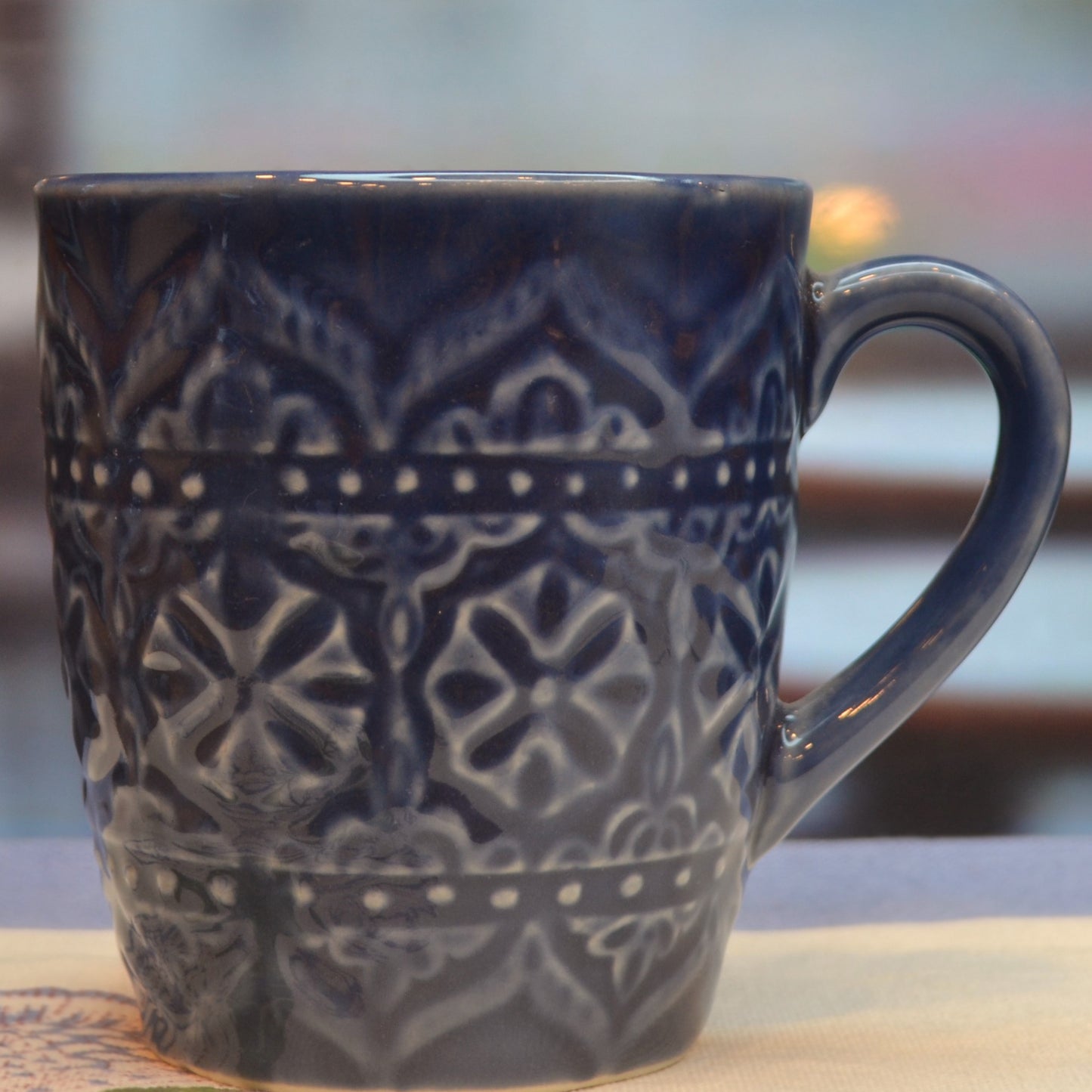 Moroccan Ceramic Coffee Mugs- Indigo