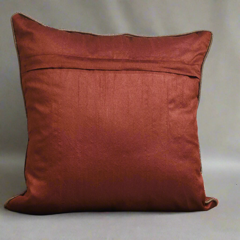 Brown Gota Patti Jaal Cushion Cover