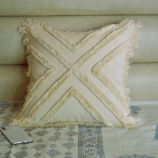 Tufted Cushion Cover- Ivory White