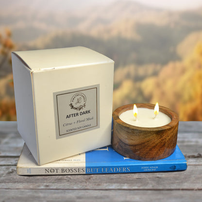 Wooden Scented Soya Wax Candle - After Dark