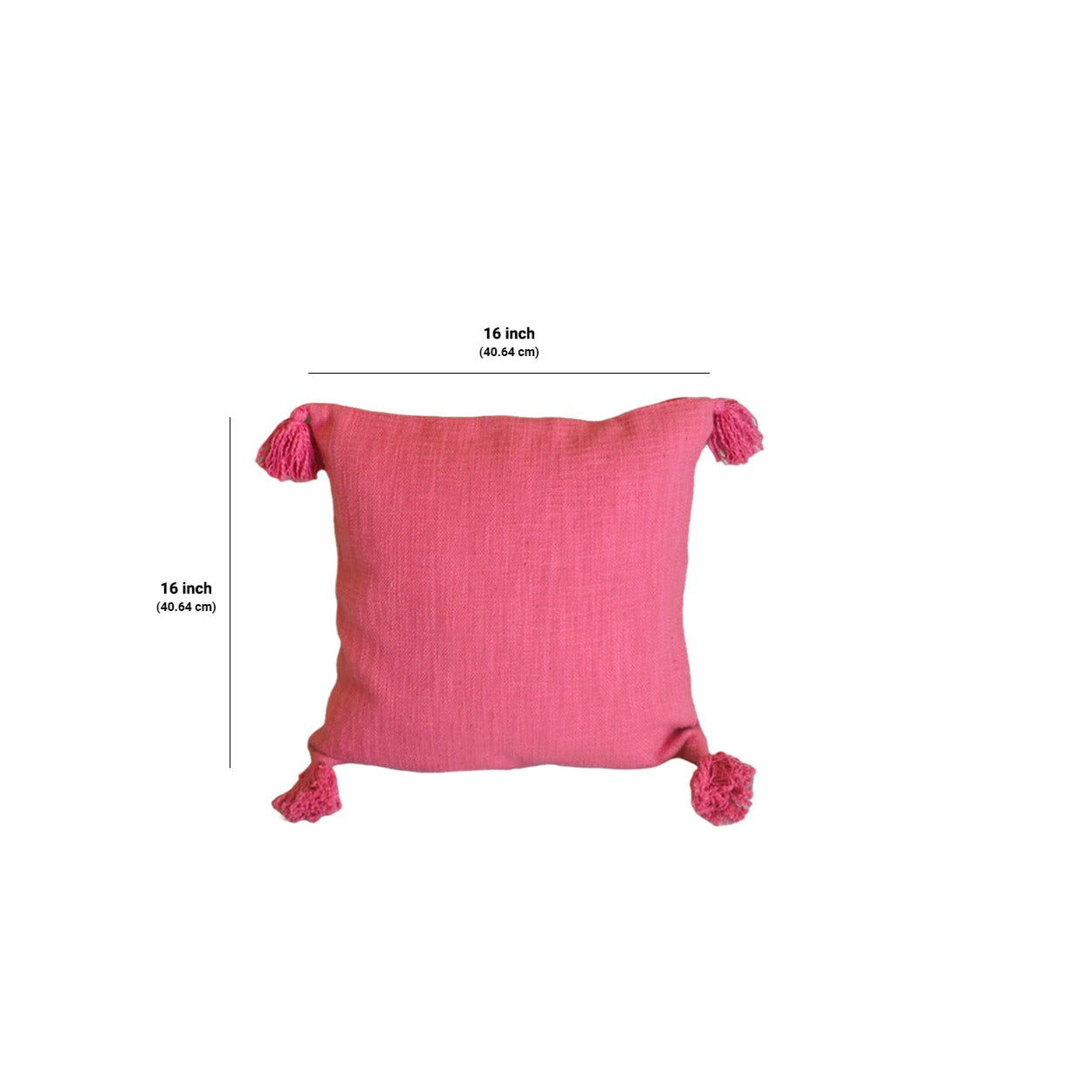 Slub Cotton Solid Pink Cushion Cover