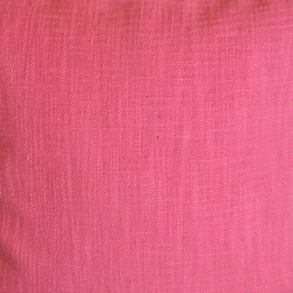 Slub Cotton Solid Pink Cushion Cover