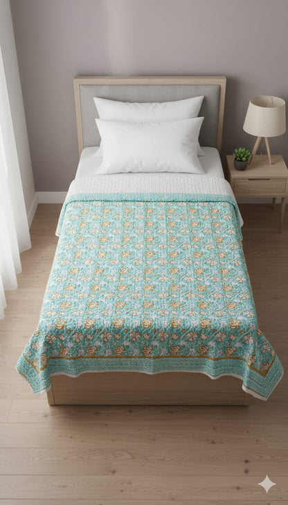 Hand Block Print Ac Quilt single