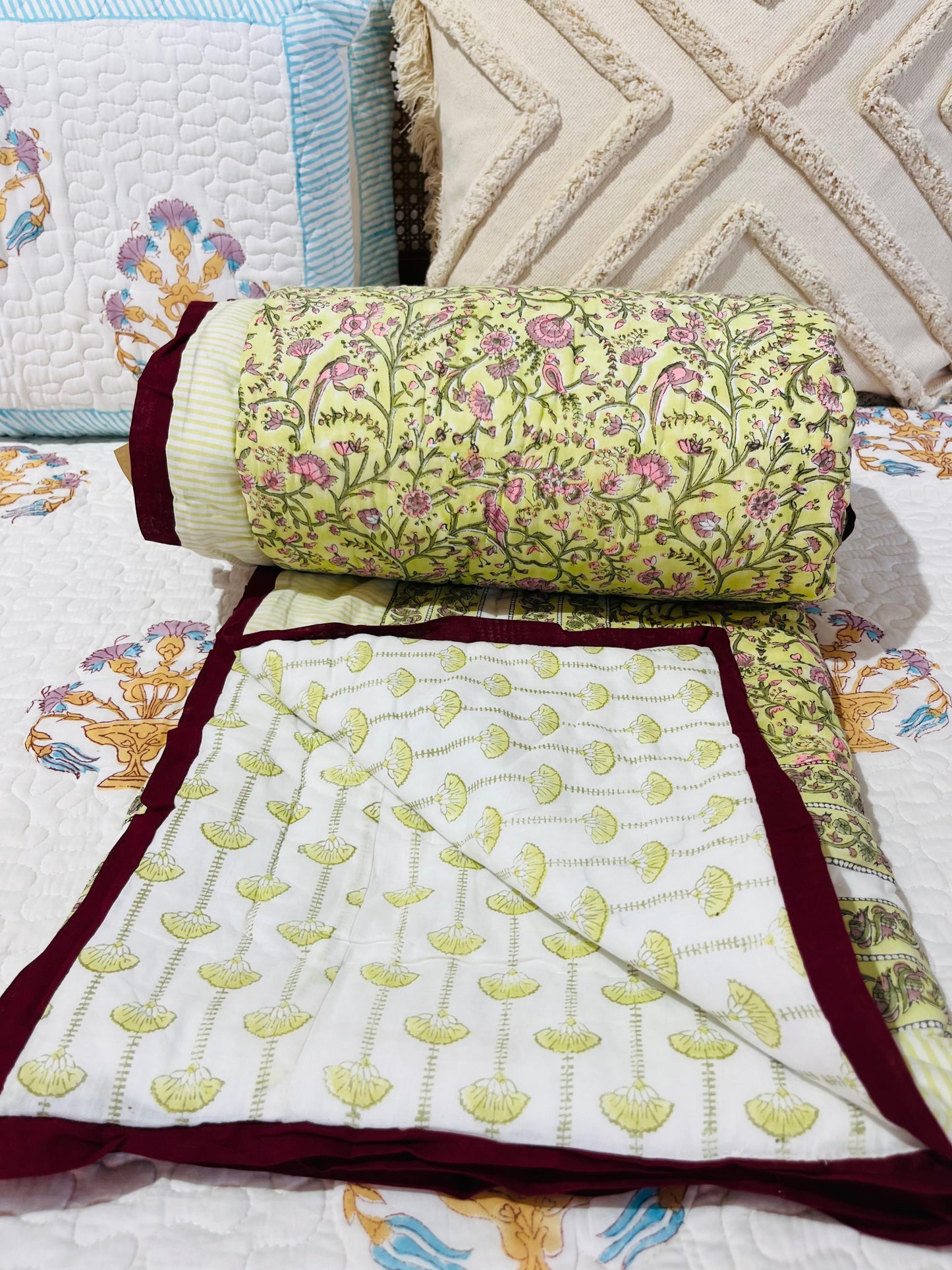 Hand Block Print Ac Quilt single
