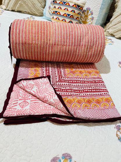 Hand Block Print Ac Quilt double bed