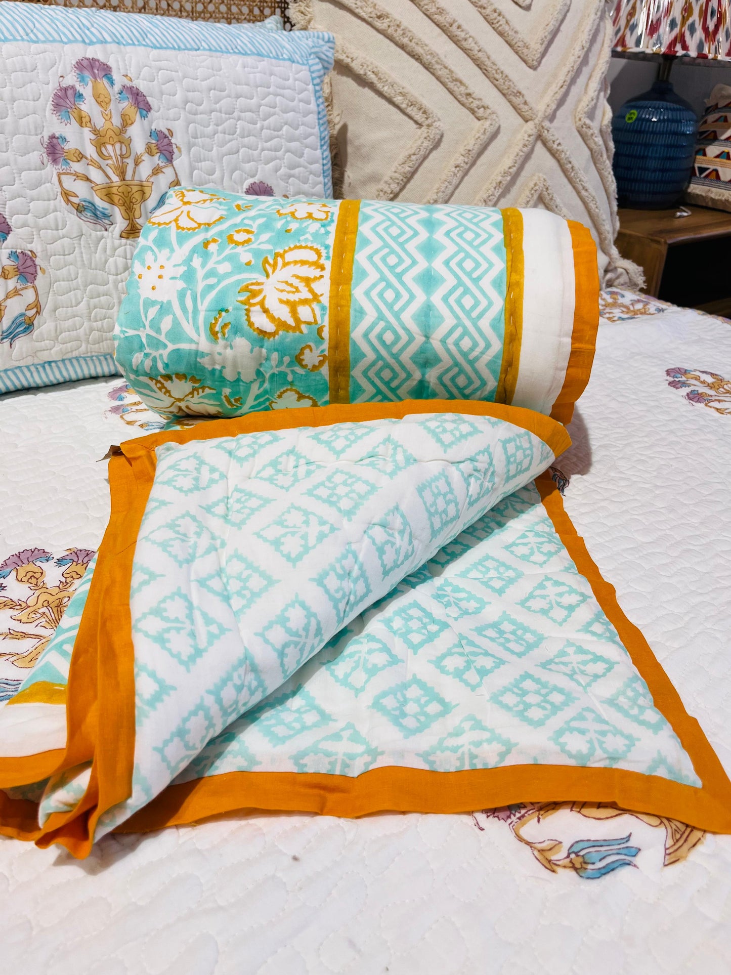 Hand Block Print Ac Quilt single