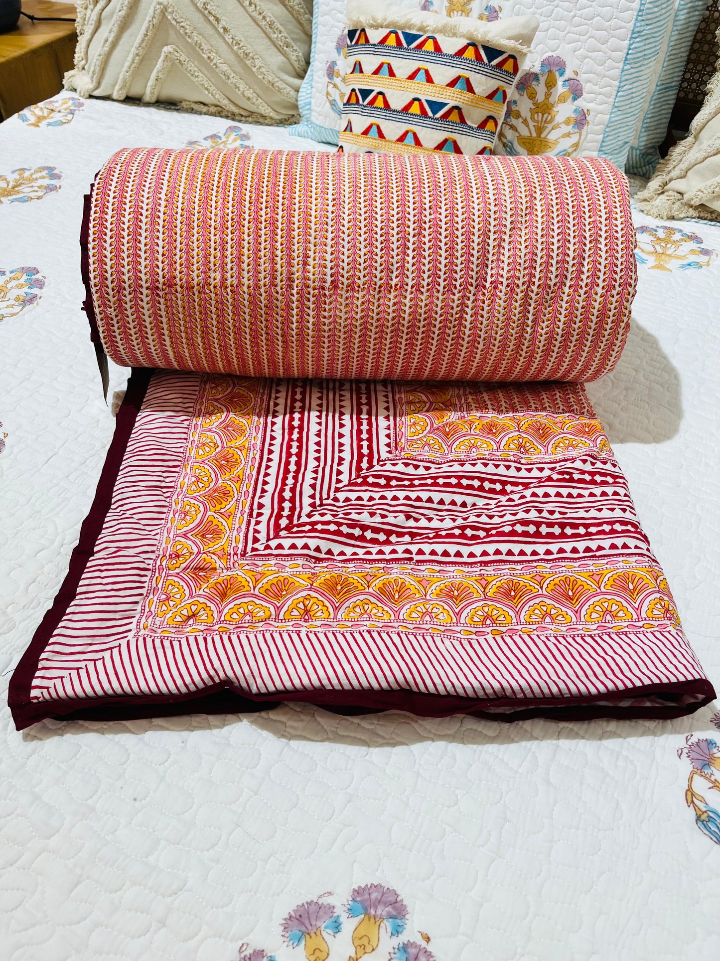 Hand Block Print Ac Quilt double bed