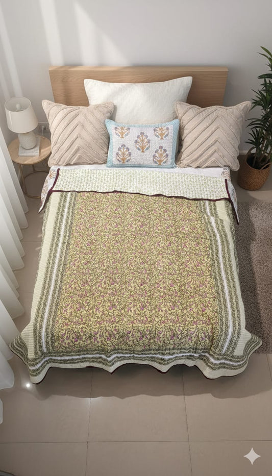 Hand Block Print Ac Quilt single