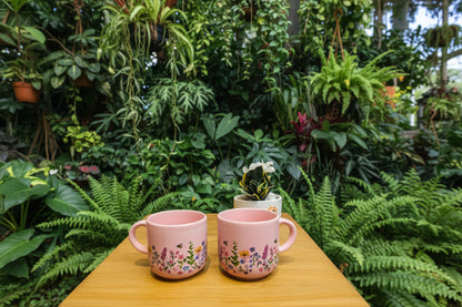 Pink floral mug